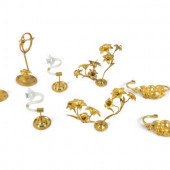 Three Pairs of Gilt Metal Scon
