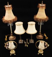 THREE PAIRS OF GLASS AND GILT