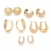 THREE PAIRS OF GOLD EARRINGS A