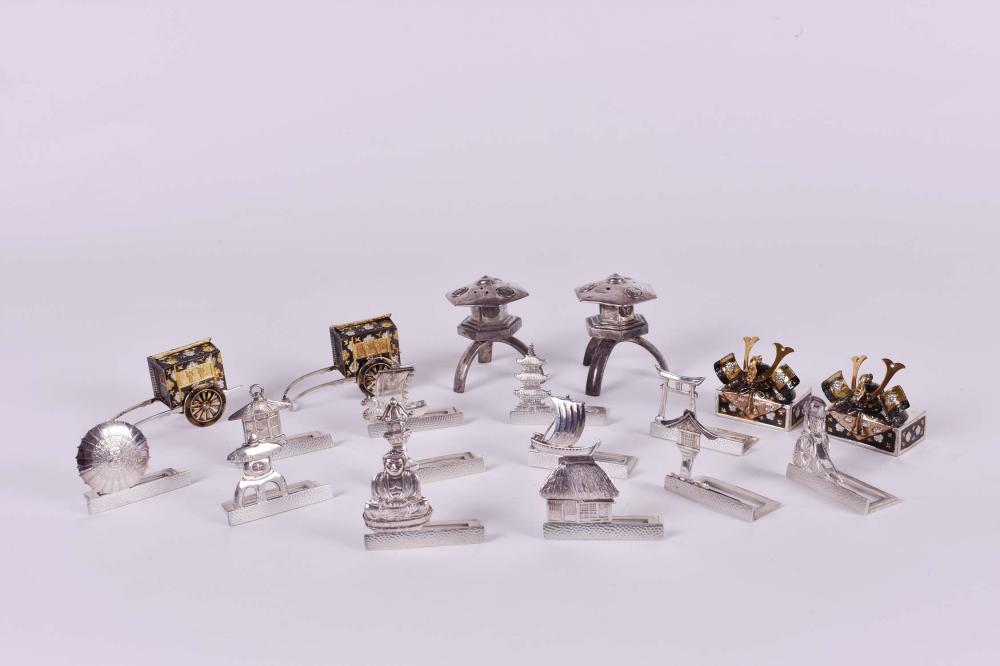 THREE PAIRS OF JAPANESE SILVER &