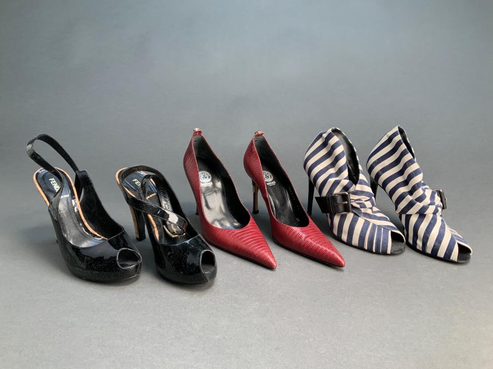 THREE PAIRS OF LADIES SHOES,