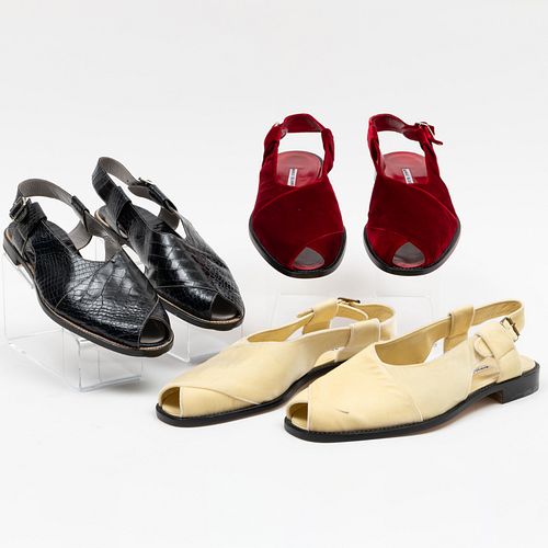 THREE PAIRS OF MANOLO BLAHNIK