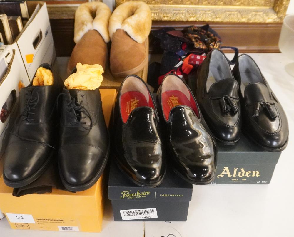 THREE PAIRS OF MENS BLACK LEATHER
