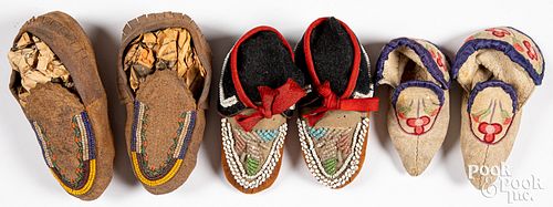 THREE PAIRS OF NATIVE AMERICAN