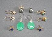 THREE PAIRS OF SILVER EARRINGS