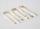 THREE PAIRS OF SILVER TONGSThr