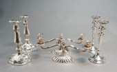 THREE PAIRS OF SILVERPLATE CAN