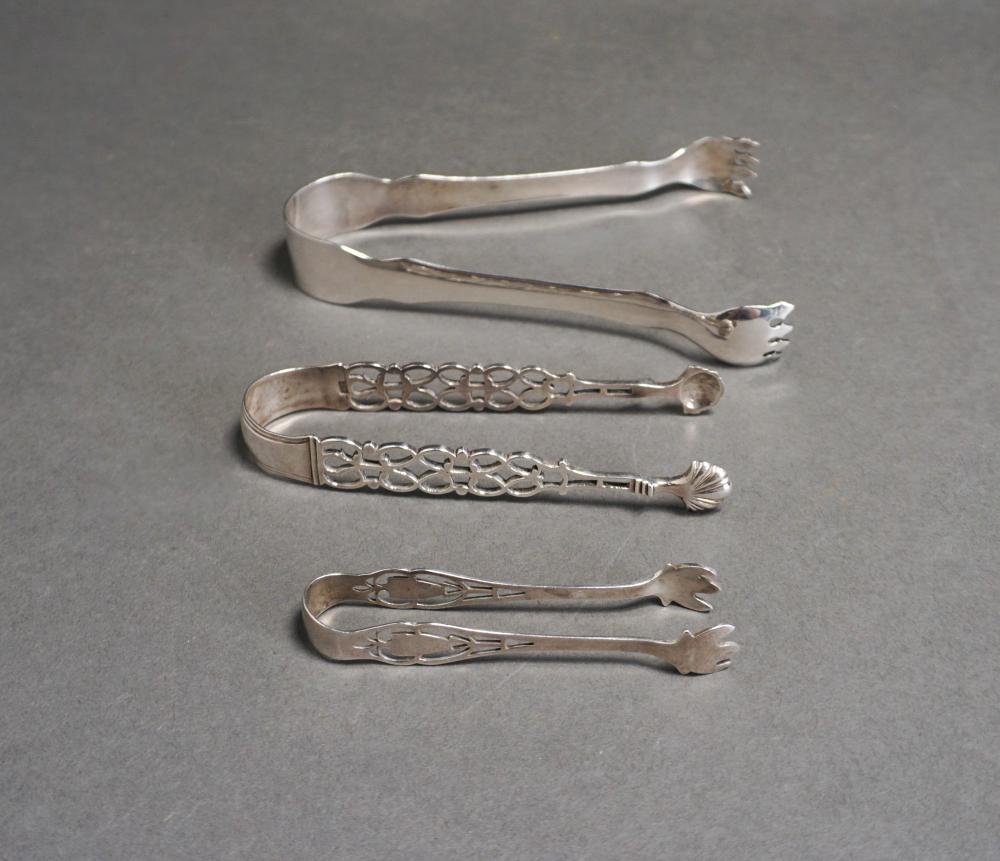 THREE PAIRS OF STERLING SILVER