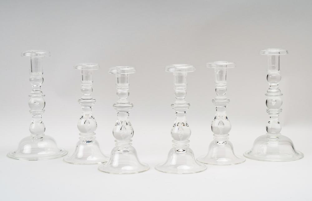 THREE PAIRS OF STEUBEN GLASS