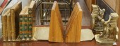 THREE PAIRS OF WOOD AND METAL