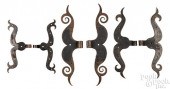 THREE PAIRS OF WROUGHT IRON RA
