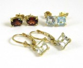 THREE PAIRS OF YELLOW GOLD EAR