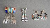 THREE PAIRS OF ZUNI STYLE STER