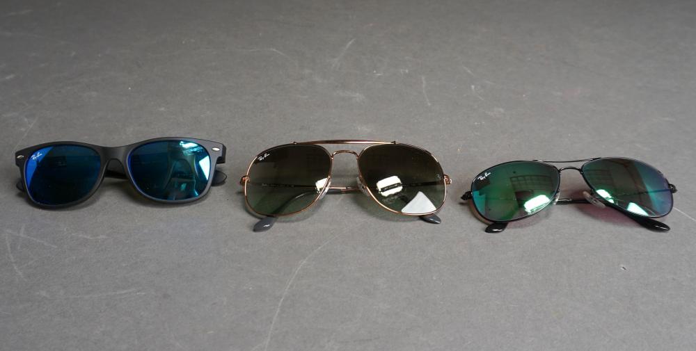 THREE PAIRS RAY-BAN SUNGLASSES