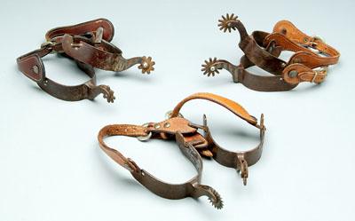 Three pairs Tom Balding spurs: