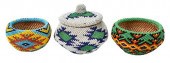 THREE PAIUTE BEADED BASKETS20t