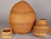 THREE PAIUTE INDIAN BASKETSThr