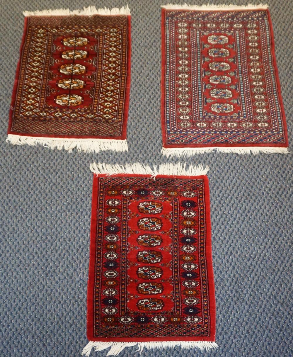 THREE PAKISTAN BUKHARA MATS LARGER: