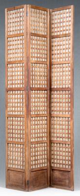 Three panel folding screen,