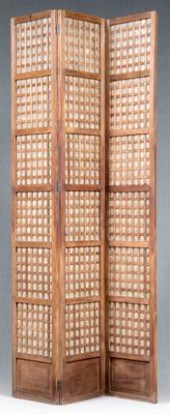 Three panel folding screen, pe