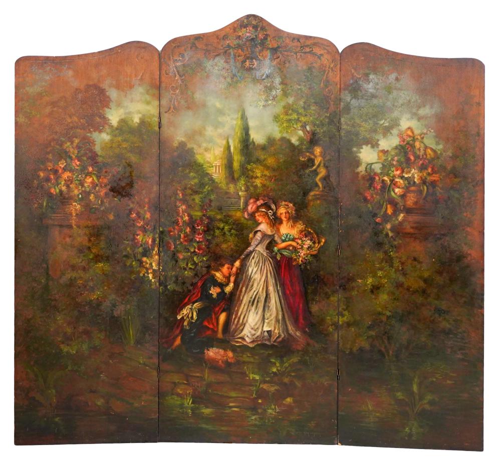 THREE-PANEL PAINTED WOOD DRESSING
