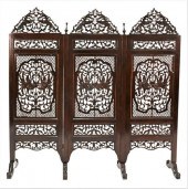 THREE PANEL PIERCE CARVED SCRE