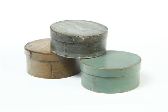 THREE PANTRY BOXES.  American  late