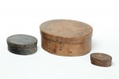 THREE PANTRY BOXES.  American