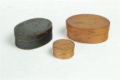 THREE PANTRY BOXES.  American