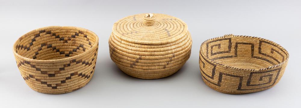 THREE PAPAGO BASKETS EARLY TO