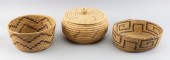 THREE PAPAGO BASKETS EARLY TO
