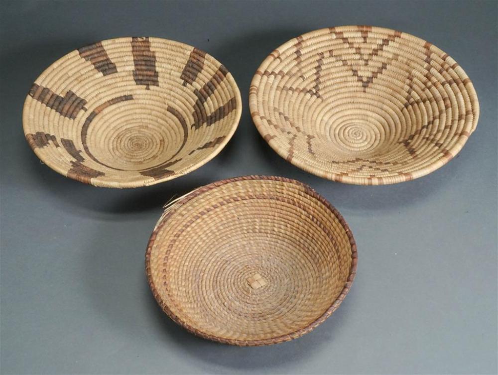 THREE PAPAGO-TYPE BASKETSThree