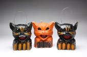 THREE PAPIER MACHE HALLOWEEN C