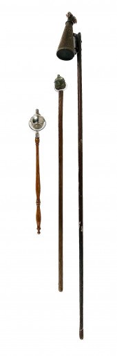 THREE PARADE TORCHES 19TH CENT