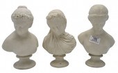 THREE PARIAN PORCELAIN BUSTS,