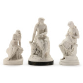 THREE PARIANWARE STATUETTES OF