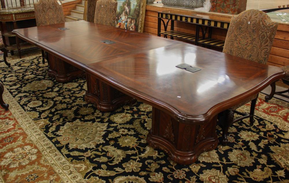 THREE-PART MAHOGANY CONFERENCE