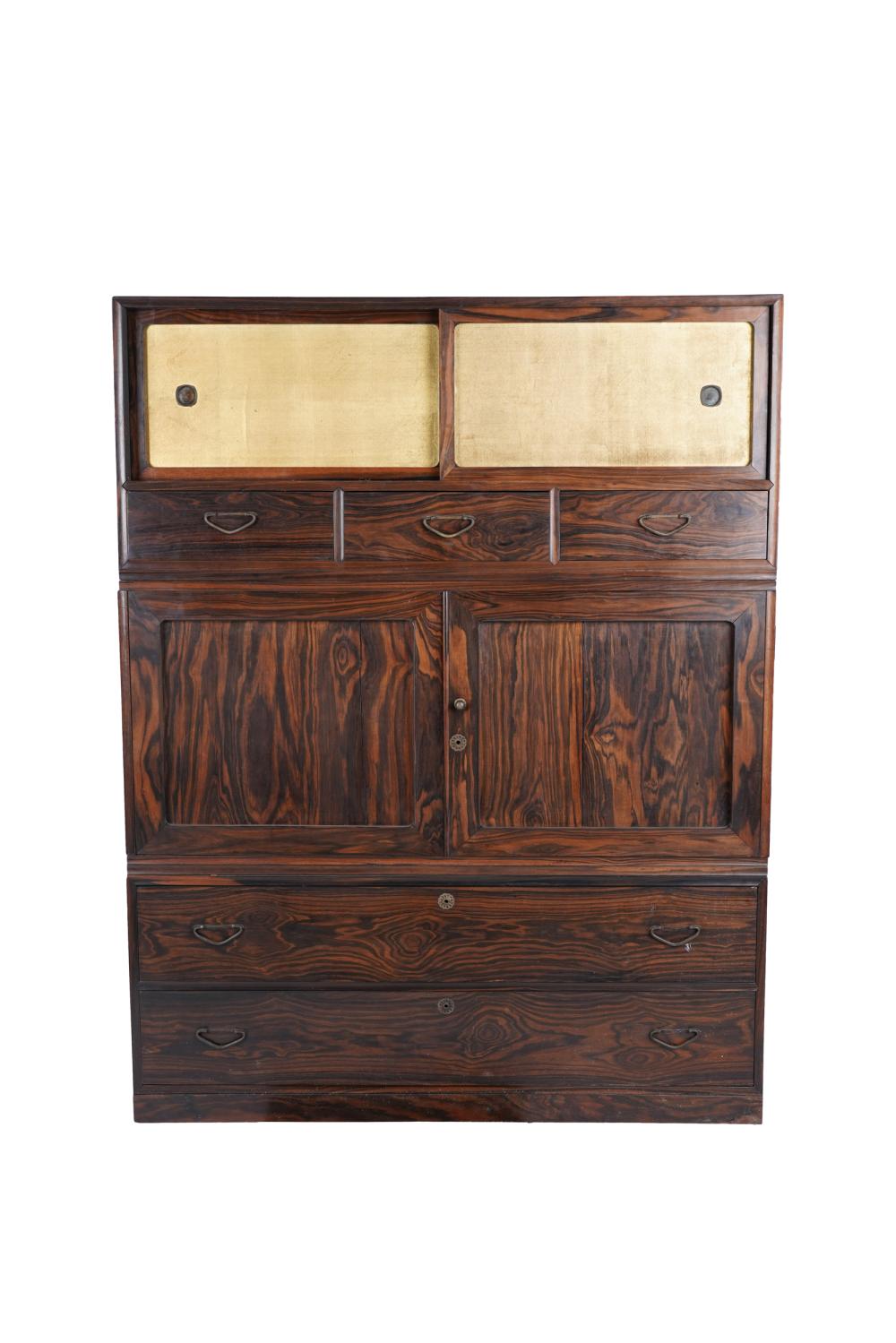 THREE-PART TANSU CHEST20th century;