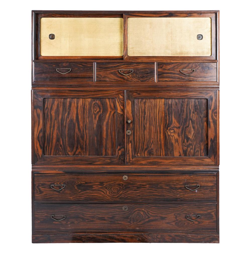 THREE-PART TANSU CHEST20th century;