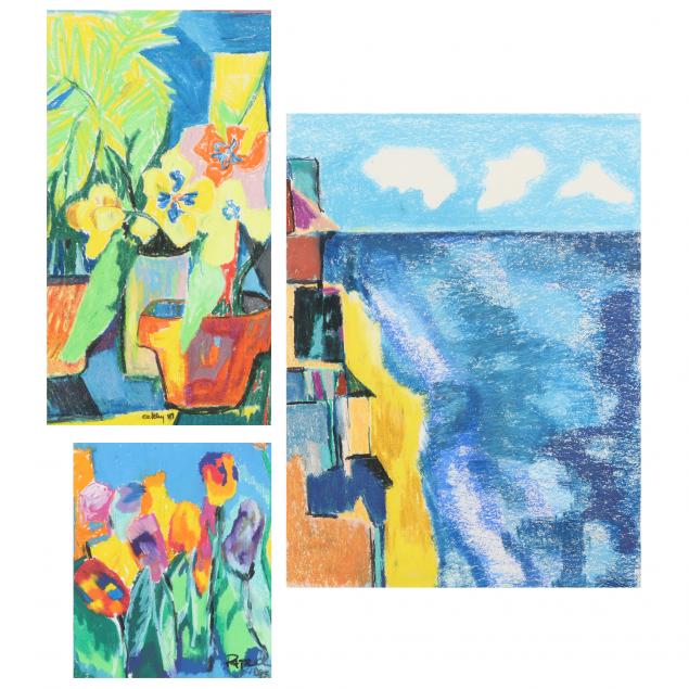THREE PASTEL WORKS BY SID AND