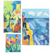 THREE PASTEL WORKS BY SID AND