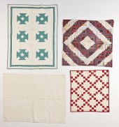 Three patchwork crib quilts ca