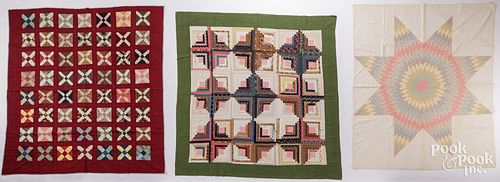 THREE PATCHWORK QUILTS, 20TH