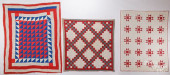 THREE PATCHWORK QUILTS, MID 20