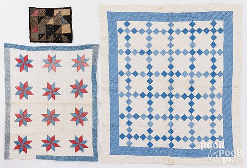 THREE PATCHWORK QUILTS TO INCLUDE A