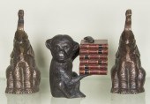 THREE PATINATED METAL CLAD ANI