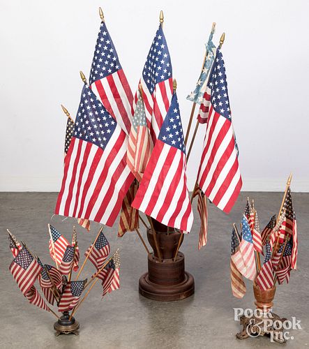 THREE PATRIOTIC AMERICAN FLAG