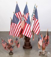 THREE PATRIOTIC AMERICAN FLAG