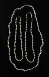 THREE PEARL AND FOURTEEN KARAT