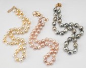 THREE PEARL NECKLACESThree Pea
